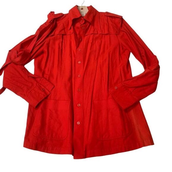Vintage Silk Trench Style Blouse - Picture 1 of 8